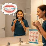 parent helping child brush teeth to prevent gingivitis in kids